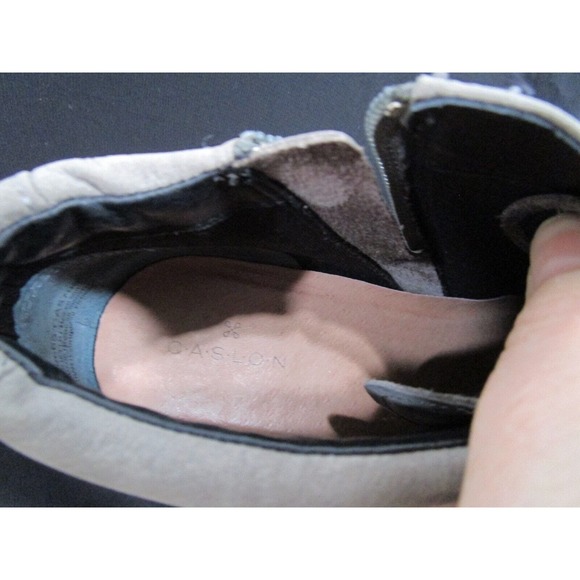 Caslon Gray Leather Lace, Zip Up Wedge Heel Sneaker Sole Ankle Booties Women 9.5 - Picture 8 of 9